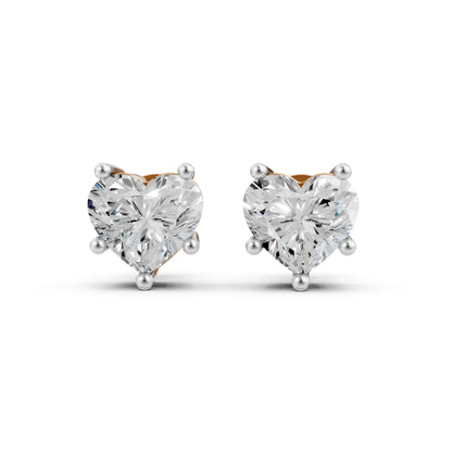 Heart-Shaped Diamond Stud Rose Gold