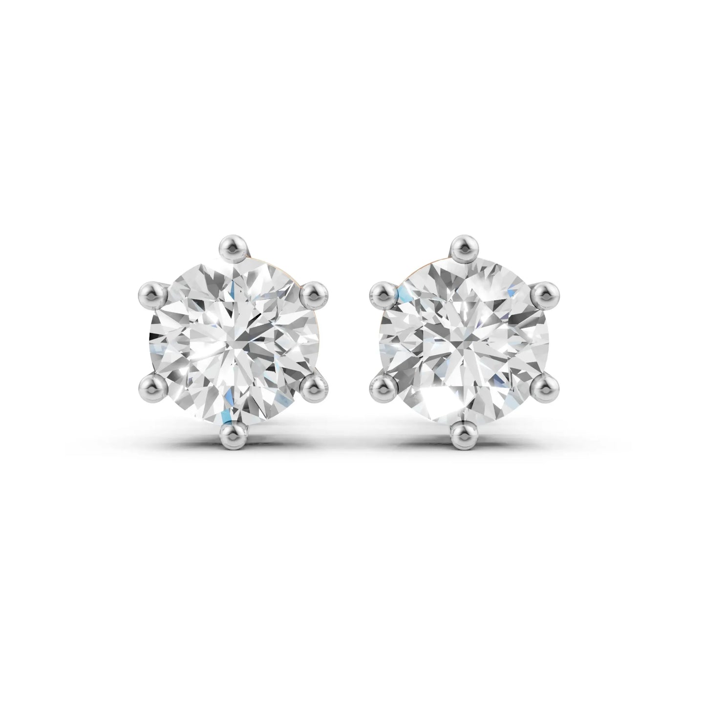 Round Solitaire Stud Earrings Rose Gold