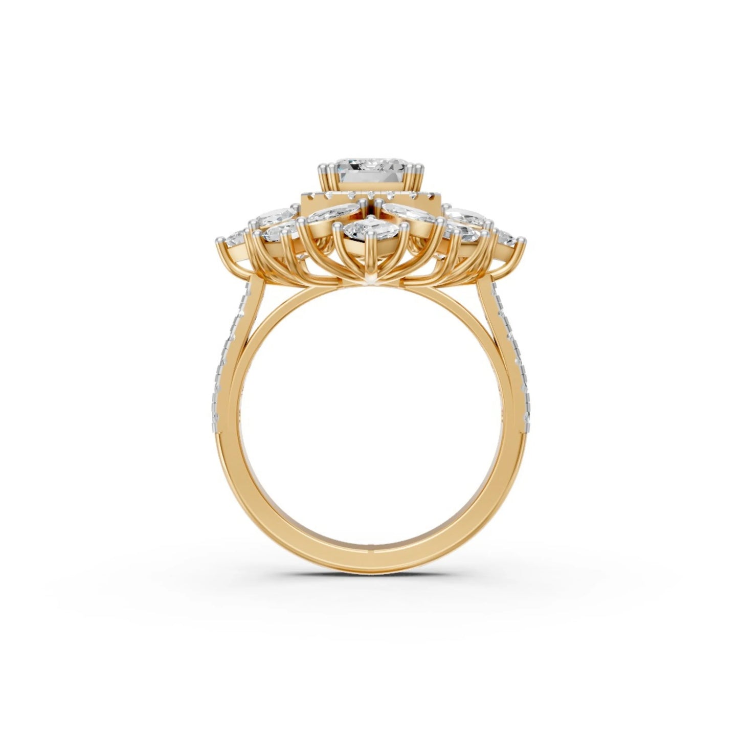 Grandeur Emerald Halo Ring