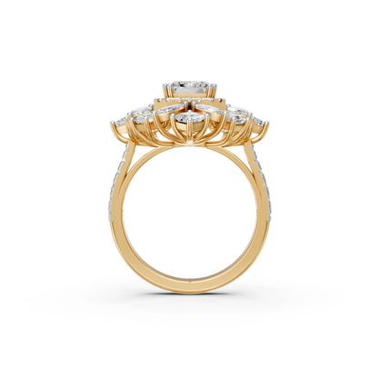 Grandeur Emerald Halo Ring
