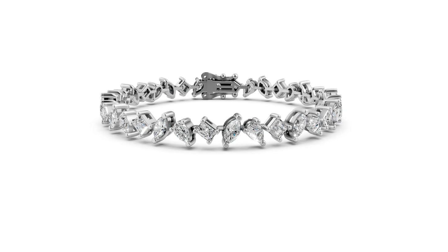 Multi-Shape Diamond Tennis Bracelet