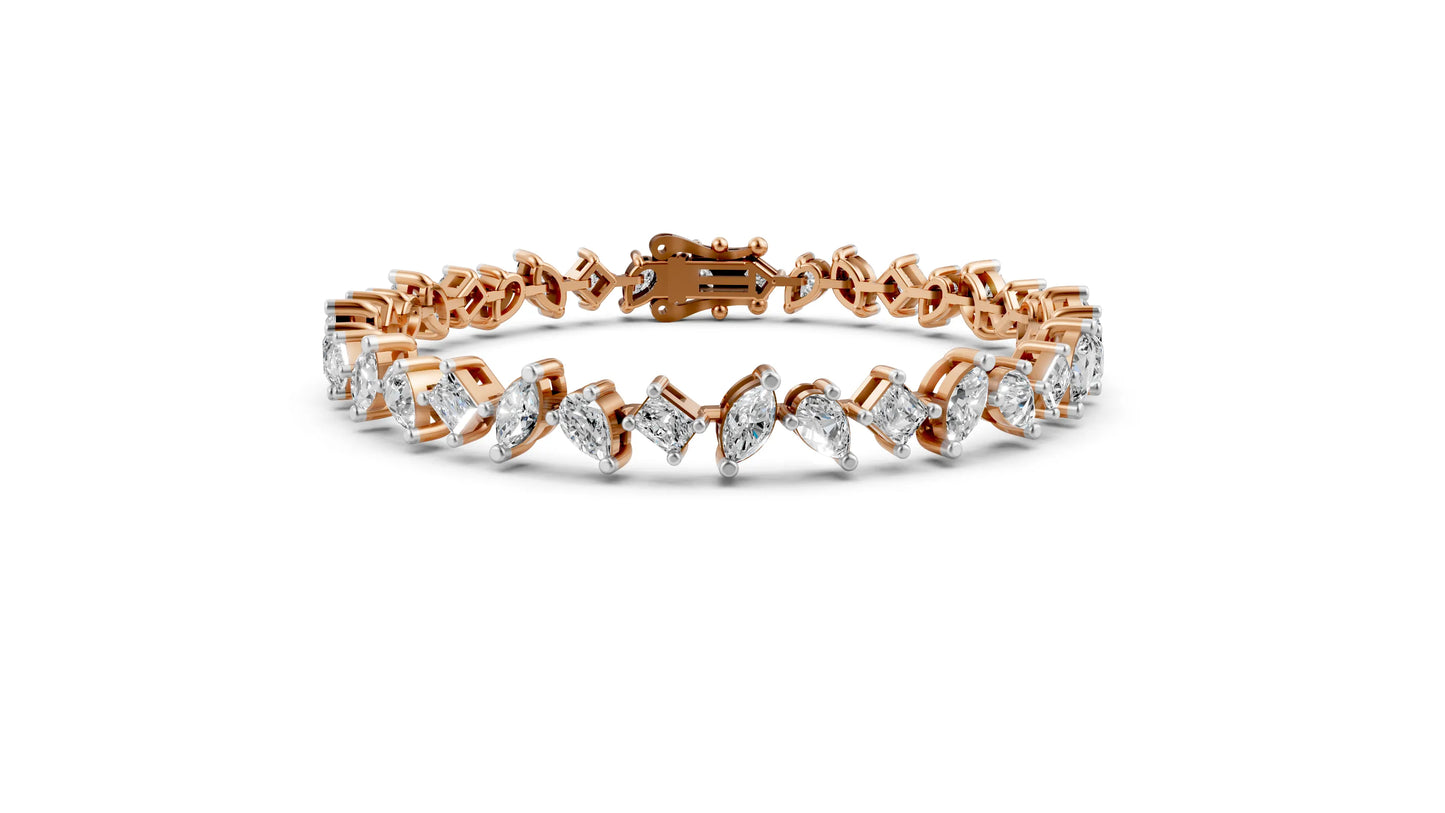 Multi-Shape Diamond Tennis Bracelet