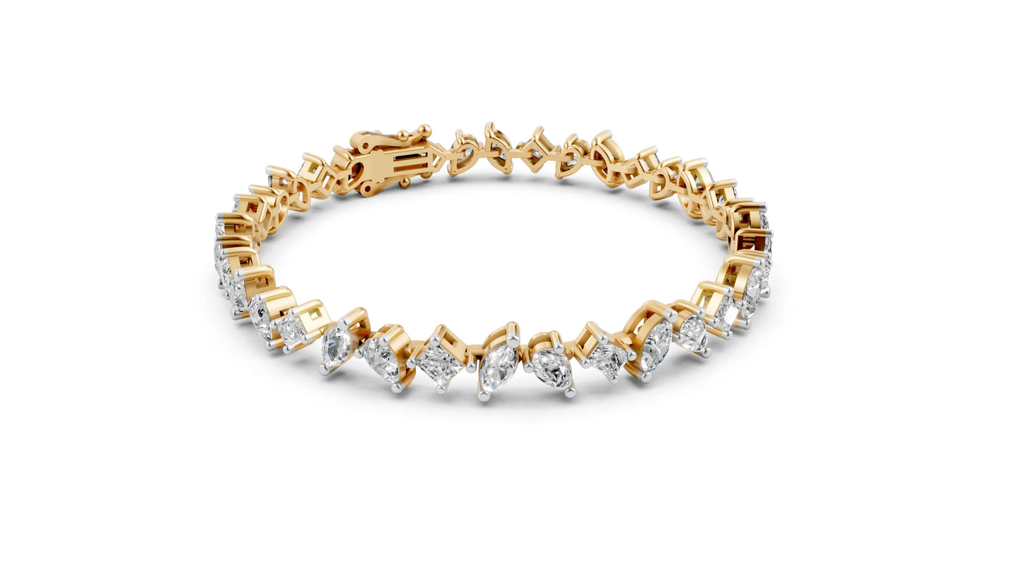 Multi-Shape Diamond Tennis Bracelet