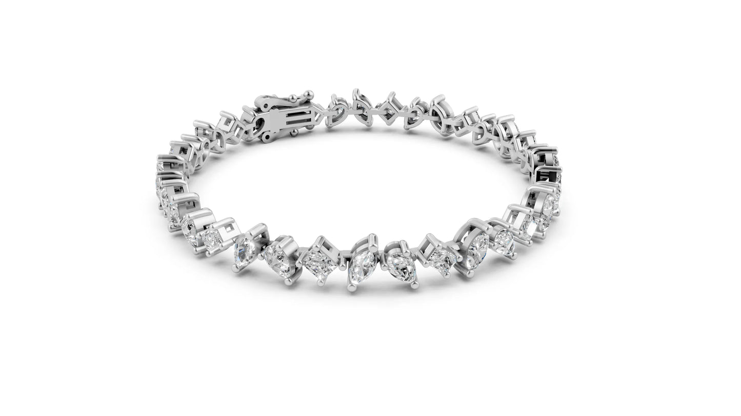 Multi-Shape Diamond Tennis Bracelet