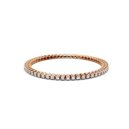 Round Cut Diamond Tennis Bangle
