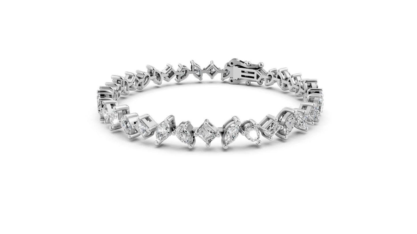 Multi-Shape Diamond Tennis Bracelet