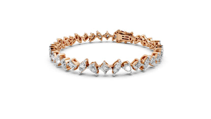 Multi-Shape Diamond Tennis Bracelet